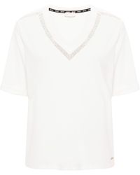 Liu Jo - T-Shirt mit Perlenverzierung - Lyst