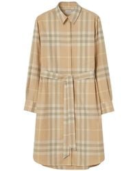 Burberry - Check Cotton Shirt Dress - Lyst
