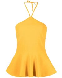 Stella McCartney - Peplum-Hem Halterneck Top - Lyst