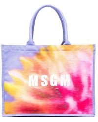 MSGM - Abstract-print Tote Bag - Lyst