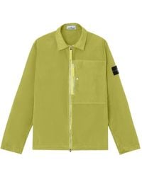 Stone Island - Compass-Patch Zip-Up Shirt Jacket - Lyst