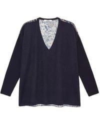Maliparmi - Floral-Print V-Neck Sweater - Lyst
