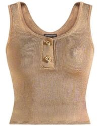 Manière De Voir - Pippa Pointelle Knitted Vest With Knot Button - Lyst