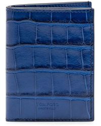 Tom Ford - Crocodile-Effect Folding Card Holder - Lyst