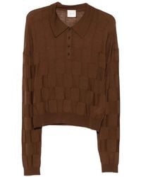 Alysi - Pull À Carreaux À Coupe Façon Polo - Lyst