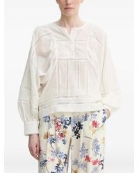 Munthe - Lace-Insert Puff-Sleeve Top - Lyst