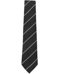 Saint Laurent - Gestreifte Krawatte Aus Seide - Lyst