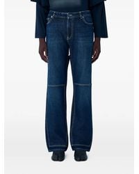 Jean Paul Gaultier - Cut-Out Cotton Jeans - Lyst
