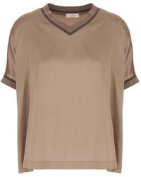 Panicale - V-Neck Blouse - Lyst