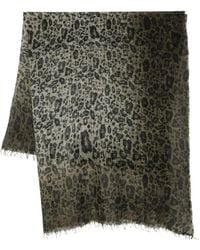 Avant Toi - Leopard-Print Frayed Scarf - Lyst