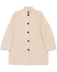 ROSSO35 - High-Neck Button-Up Coat - Lyst