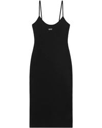 Off-White c/o Virgil Abloh - Straight Midi-Jurk Met Bandjes - Lyst