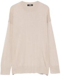 Alpha Studio - Side-Slit Crew Neck Sweater - Lyst