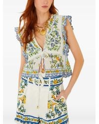 FARM Rio - Emily Floral Tapestry Blouse - Lyst