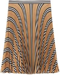 Burberry Icon Stripe Pleated Checkered Skirt - Multicolour