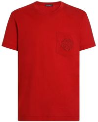 Dolce & Gabbana - Cotton T-Shirt With Logo Embroidery - Lyst