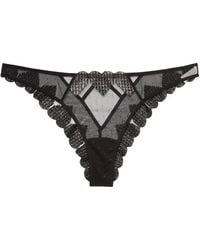 Fleur du Mal - Heart Embroidered Cheeky Briefs - Lyst