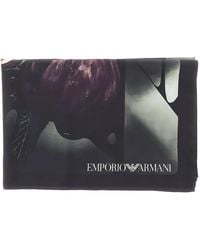 Emporio Armani - Foulard En Soie À Imprimé Graphique - Lyst