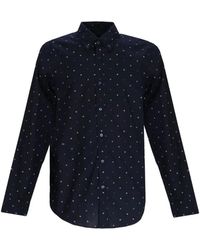 BOSS - Button-Down Katoenen Overhemd Met Patroon - Lyst