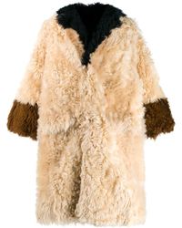 Marni Panelled Fur Coat - Natural