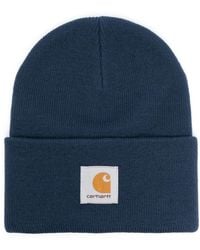 Carhartt - Watch Logo-Patch Ribbed Beanie Hat - Lyst