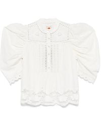 FARM Rio - Floral-Embroidered Blouse - Lyst