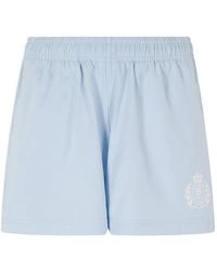 Sporty & Rich - Logo-Print Elasticated-Waist Shorts - Lyst