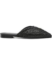 Patrizia Pepe - Woven Pointed-Toe Leather Mules - Lyst
