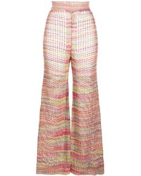 Laneus - Flared Open-knit Trousers - Lyst