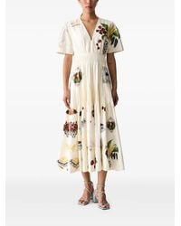 FARM Rio - Graphic-Print Pleated Midi Dress - Lyst