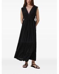 AllSaints - Vestido largo Xanthe con ribete de encaje - Lyst