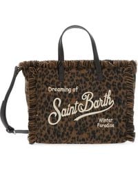 MC2 Saint Barth - Leopard-Print Frayed Tote Bag - Lyst
