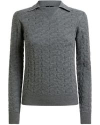 Etro - Wollen Trui Met Kraag En Paisley Details - Lyst