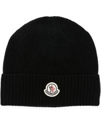 Moncler - Bonnet Côtelé À Patch Logo - Lyst