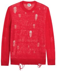 B+ AB - Distressed Semi-Sheer Sweater - Lyst
