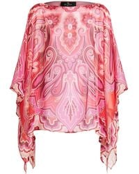 Etro - Paisley-print Sheer Caped Top - Lyst