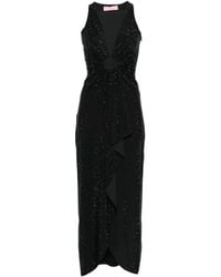 Twentyfourhaitch - Sequin-Embellished Ring-Detail Midi Dress - Lyst