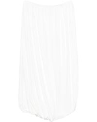 Norma Kamali - Gathered Midi Skirt - Lyst