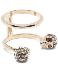 McQueen - Doppelter Ring Mit Totenkopf - Lyst