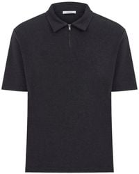 MEGUSTA - Melange Zip-Up Polo Shirt - Lyst