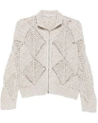 Antonelli - Maira Sequin-Embellished Open-Knit Cardigan - Lyst