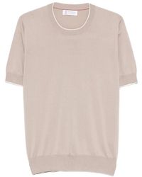 Brunello Cucinelli - Knitted Cotton T-Shirt - Lyst