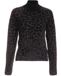 Just Cavalli - Leopard-Print Mock-Neck Sweater - Lyst