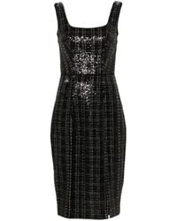 Genny - Sequinned Tweed Midi Dress - Lyst