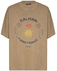 Balmain - T-Shirt With Club Print - Lyst