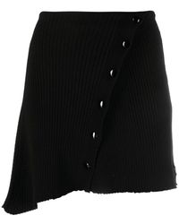 Courreges - Asymmetric Ribbed-knit Mini Skirt - Lyst