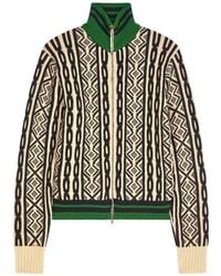 Dries Van Noten - Geometric-Pattern Zip-Up Cardigan - Lyst