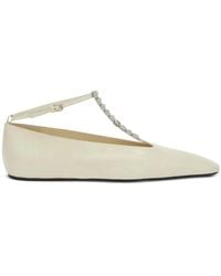Jil Sander - Crystal-Embellished Leather Ballerina Shoes - Lyst