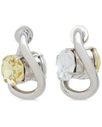 Marni - Twisted Crystal-embellished Hoop Earrings - Lyst
