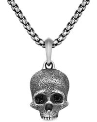 David Yurman - Memento Mori Skull Sterlingsilber-Amulett Mit Diamanten (18Mm) - Lyst